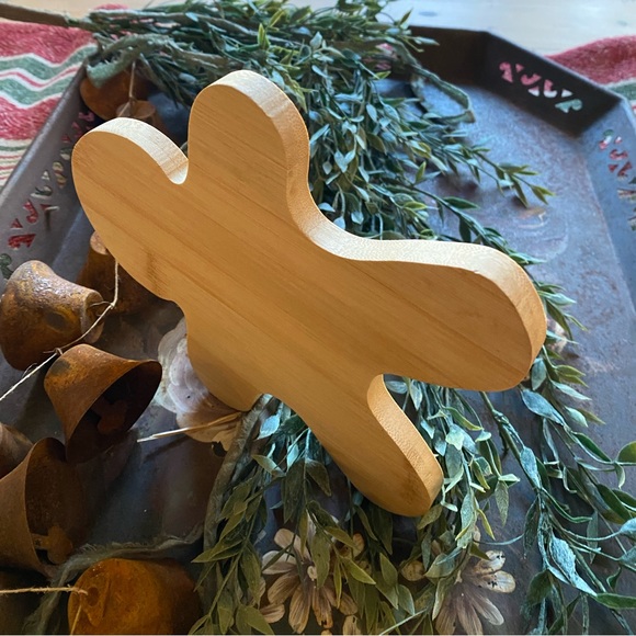 NWOT Unfinished Wood Gingerbread Man Small Tray Holiday Decor - Picture 14 of 15